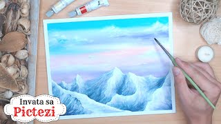 Pictura Acrilica pentru Incepatori 🏔️ Invata sa Pictezi SImplu si Rapid 🏔️ Tutorial Arta Romania [upl. by Rois]