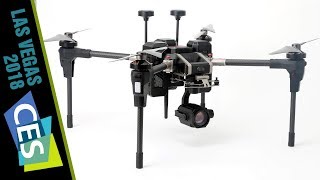 THIS is a WALKERA 30x Zoom Voyager 5 Drone at CES 2018 [upl. by Esilec]