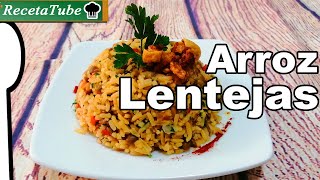 Cómo hacer ARROZ CON LENTEJAS muy FÁCIL en casa receta casera  Recetatube [upl. by Adnawahs94]