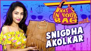 Snigdha Akolkars Handbag Secret Revealed  Whats In Your Bag  TellyMasala [upl. by Atoiyanap]