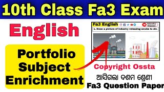 10th class fa3 question paper 202223  10th class fa3 portfolio english  portfolio [upl. by Tonya52]