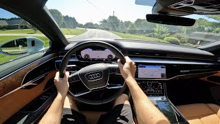 2023 Audi A8L SLine 55 Quattro  POV Walkaround and Test Drive ASMR [upl. by Fons710]