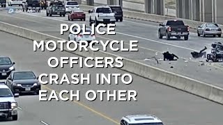 Video of collision between two Irving police motorcycles [upl. by Piefer]