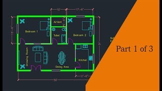 Making a simple floor plan in AutoCAD Part 1 of 3 [upl. by Nylitak]