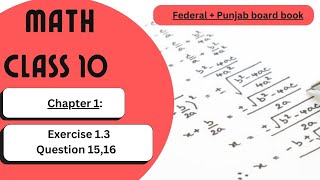 Exercise 13  Questions 1516  Class 10 Math [upl. by Cila970]