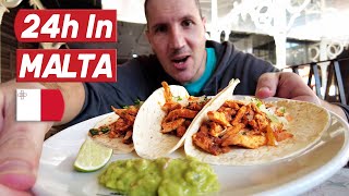 24 Hours FOOD TOUR Of VALLETTA  Street Food In Malta [upl. by Aicemed]