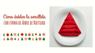 Doblar servilleta en forma árbol de Navidad [upl. by Ruder]