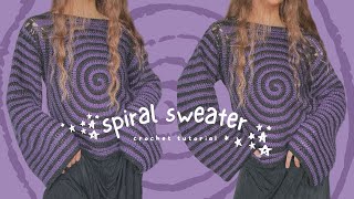 spiral sweater crochet tutorial  beginner friendly [upl. by Free80]