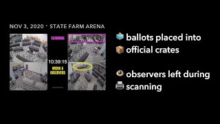 Observers left while ballots were still being scanned at State Farm Arena on Nov 3 2020 [upl. by Eilsek]