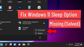 Fix Windows 11 Sleep Option Missing Solved [upl. by Nnahtur]