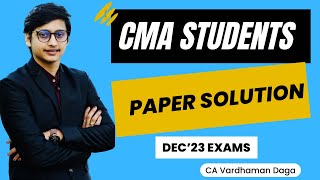 CMA Inter Taxation paper solution Dec23 exams  CA Vardhaman Dagaarhaminstitute [upl. by Colet]