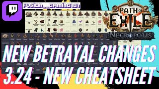 Path Of Exile  NEW Betrayal Cheat Sheet  Betrayal Changes  324  All Changes [upl. by Coppock366]