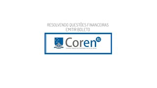 Emissão de boletos  CorenRJ [upl. by Iur]