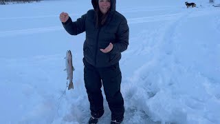 Ice Fishing in Alaska after a Winter Snow Storm  Nordland 49 [upl. by Aicnatsnoc]