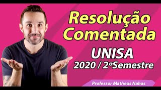 Resolução Comentada  UNISA 20202 2º Semestre  Banca Vunesp [upl. by Lawan]