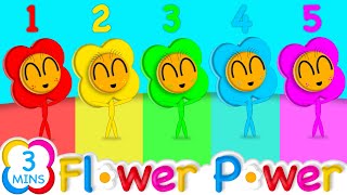 The Five Little Flowers Song  Flower Power Nursery Rhymes amp Kids Songs [upl. by Eldorado]