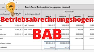 Der Betriebsabrechnungsbogen BAB einfach erklärt [upl. by Anita]