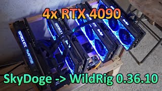 4x RTX 4090  Skydoge Hashrate amp Profit WildRig 03610 [upl. by Ahsrat342]