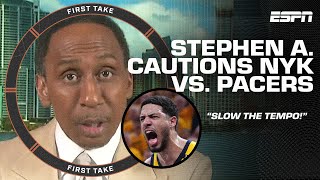 Stephen A is NERVOUS for PacersKnicks series 😬 Indiana is NO joke  First Take [upl. by Powell15]