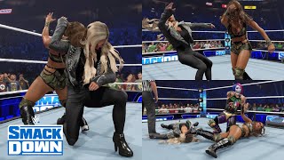 WWE 2K23 SMACKDOWN CHARLOTTE FLAIR ANNOUNCEMENT  ASUKA ATTACK LACEY amp CHARLOTTE [upl. by Luar]