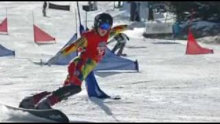 Snowboarders race down Ski Roundtop [upl. by Burbank]