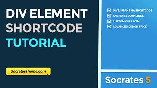 Div Element Shortcode For Any Tag Class or ID [upl. by Bultman]