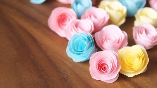 超簡単！カラーコピー用紙を巻いて作るバラの花の作り方 DIY How to Make Paper Roses [upl. by Fawnia4]