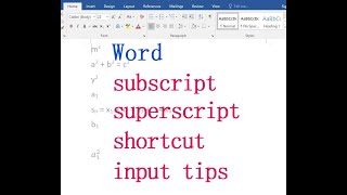 How to subscript and superscript in Word shortcut input tips and complete examples [upl. by Conway719]