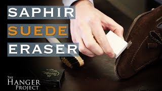 How to Remove Stains from Suede Shoes  Saphir Suede Eraser [upl. by Huber]