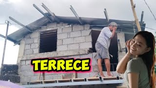 UMPISA NA SA PAGGAWA NG TERRECE SA BAHAY NINA NONA AT BADETH kuyanolivlog [upl. by Eixirt178]