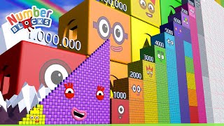 Looking for Numberblocks Step Squad 630 to 15000 to 15000000 BIGGEST NumbersPattern [upl. by Alexei]