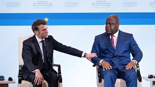 RDC  conférence de presse mouvementée entre Macron et Tshisekedi [upl. by Esdnil445]