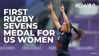 Team USA wins first ever rugby sevens medal at Paris Olympics [upl. by Iny]