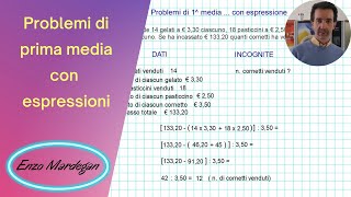 Problemi di 1 media  con espressioni [upl. by Wehtam]