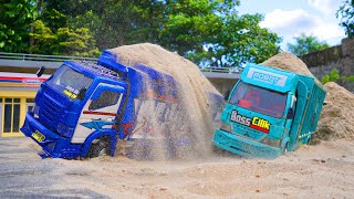 Truk Oleng Wahyu Abadi Bawa Muatan Pasir Terguling Berkali Kali Bikin Ngakak [upl. by Romelle]