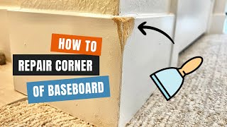 How To Repair Corner Of Baseboard baseboardrepair handyman trimrepair howtodiy homerepair [upl. by Anail940]