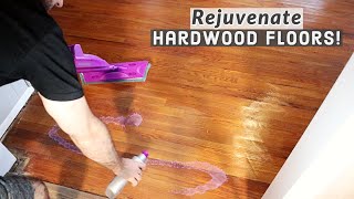 Restoring Hardwood Floors Without Sanding on a Budget with Rejuvenate Professional Wood Restorer [upl. by Nyrahtak975]