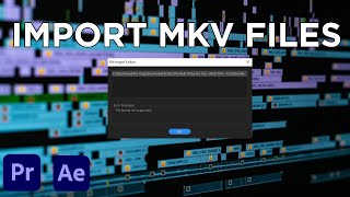 How To Quickly Import MKV Files To Premiere Pro amp After Effects Without VLC [upl. by Marduk]