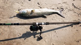 Ron Arra Lamiglas  Cousins Fishing rod comparison  Surf Casting for Bluefish Hobie Kayak Rentals [upl. by Ashely]