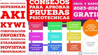 Consejos Tips APROBAR Prueba Psicotecnica KUDERT Corporacion Favorita Supermaxi Cómo realizar PICHIN [upl. by Ericka837]