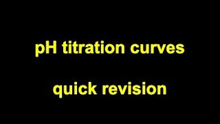 Quick Revision  pH titration curves amp indicators [upl. by Etteniuq]