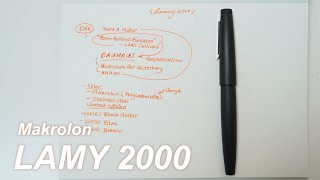 91 Eng 만년필 리뷰  라미 2000 마크롤론 F Fountain pen review  Lamy 2000 Makrolon F [upl. by Hort]