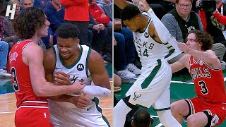 Giannis Antetokounmpo SHOVES Giddey 😳 HEATED MOMENT [upl. by Atimad]