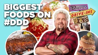 Top 10 BIGGEST Foods in DDD History with Guy Fieri  Diners DriveIns and Dives  Food Network [upl. by Brandwein]