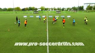 Small Sided Soccer Game  Ball Protection with Neutral Players [upl. by Oinimreh521]