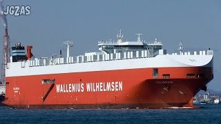 巨大船 TALISMAN Vehicles carrier 自動車運搬船 WALLENIUS WILHELMSEN 関門海峡 2016MAR [upl. by Figone]