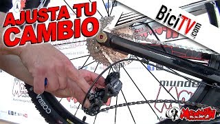 Cómo ajustar un cambio trasero de bicicleta [upl. by Wynny]