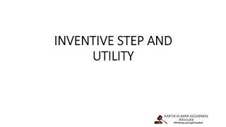 Inventive step and utility [upl. by Petrina159]