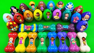 Rainbow Eggs Looking Pinkfong Cocomelon Numberblocks Alphablocks SLIME Dinosaur Eggs Coloring [upl. by Monika995]