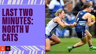 Last Two Minutes North Melbourne v Geelong  Week Two 2024  AFLW [upl. by Aneras]